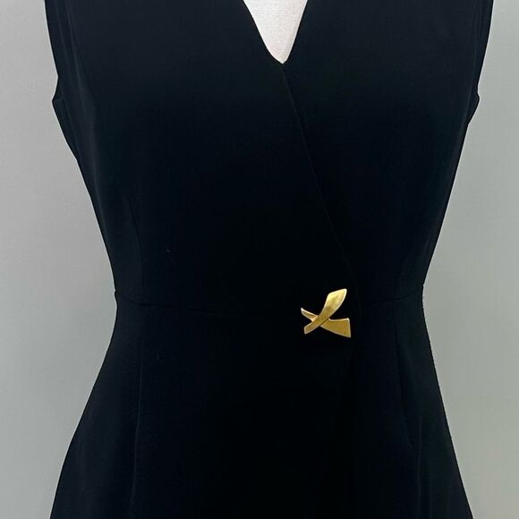 Evan Picone Vintage Black Sleeveless Peplum Midi Dress Size 6 old Money - Picture 5 of 6